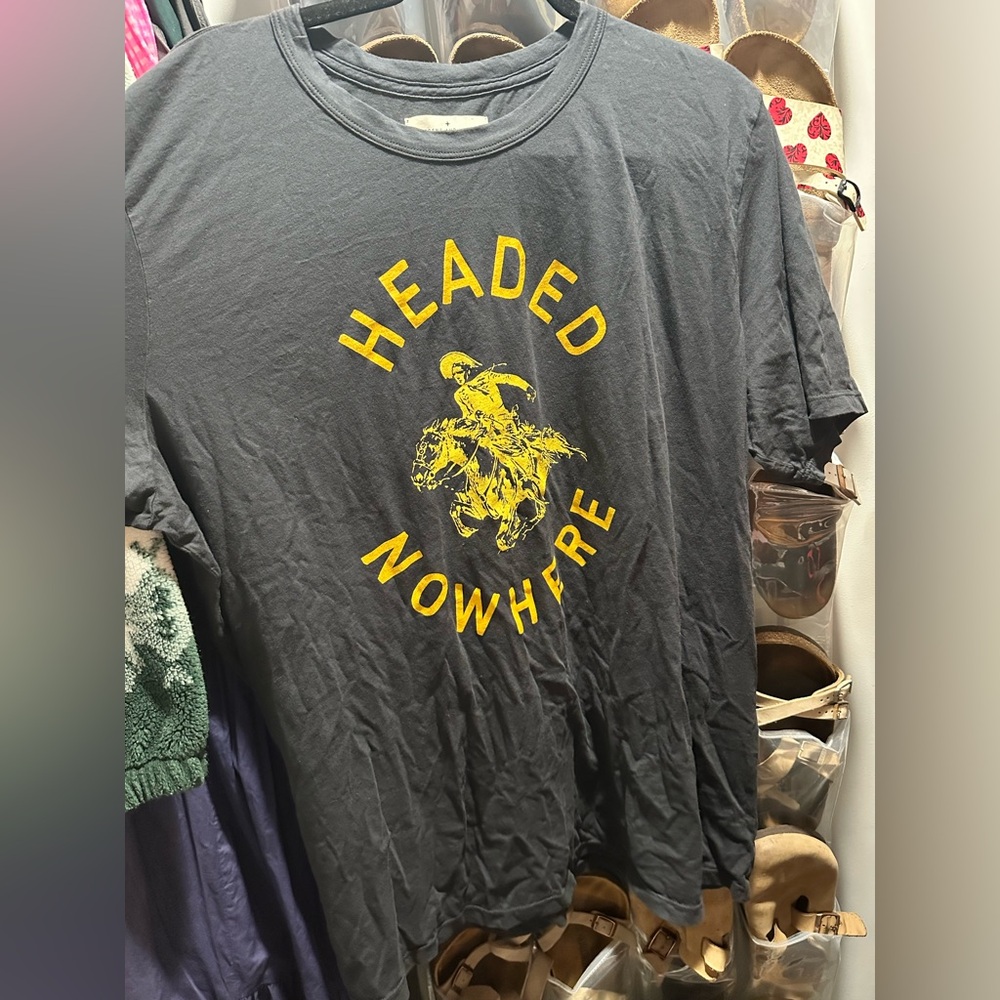 imogene + willie Yellow and Black Short Sleeve Tee